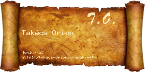 Takács Orion névjegykártya