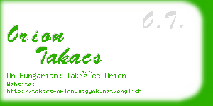 orion takacs business card